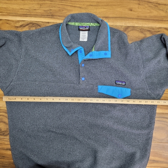 Patagonia Gray and Blue Synchilla Snap T pullover fleece - Picture 7 of 8